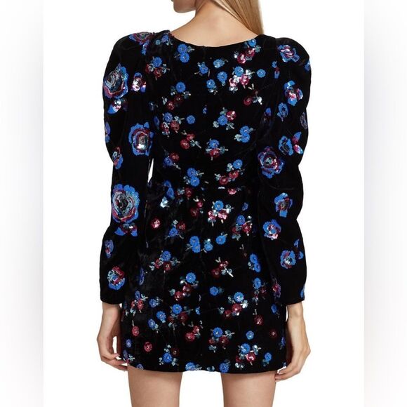 Sabina Musayev Sequin Embellished Velvet Puff Shoulder Dress size M - Picture 4 of 11